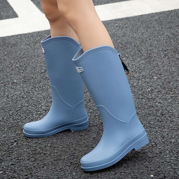 Cizme de ploaie pentru femei în stil japonez, gambă înaltă, PVC partea superioară, toamnă-iarnă