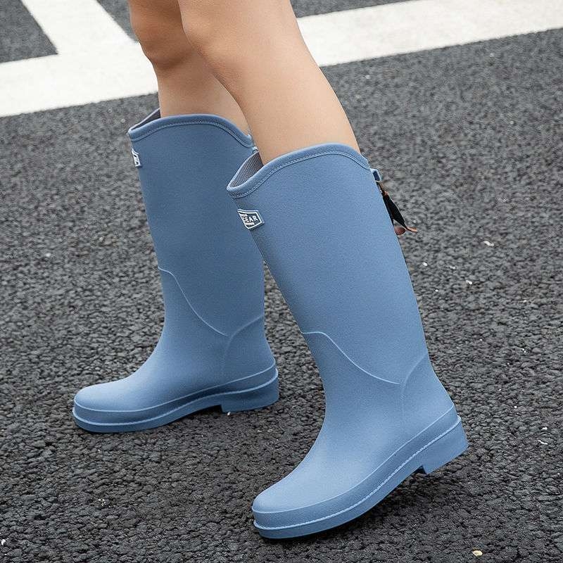 Cizme de ploaie pentru femei în stil japonez, gambă înaltă, PVC partea superioară, toamnă-iarnă