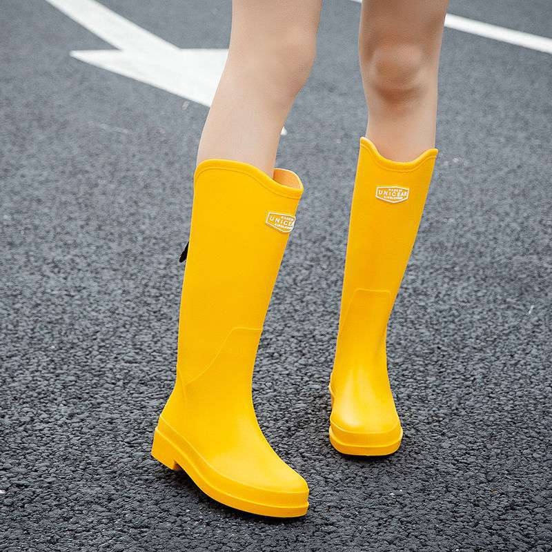 Cizme de ploaie pentru femei în stil japonez, gambă înaltă, PVC partea superioară, toamnă-iarnă