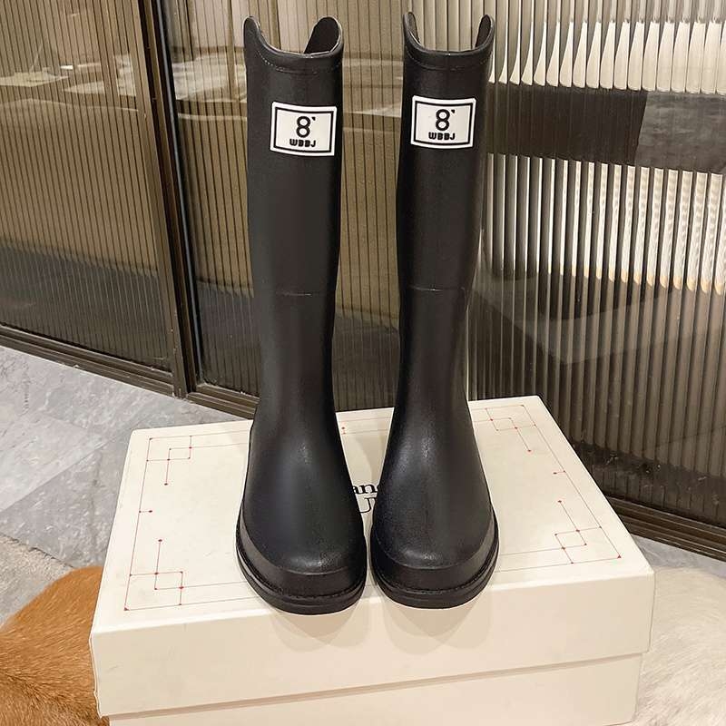 Cizme de ploaie pentru femei în stil japonez, gambă înaltă, PVC partea superioară, toamnă-iarnă