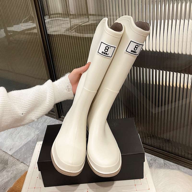 Cizme de ploaie pentru femei în stil japonez, gambă înaltă, PVC partea superioară, toamnă-iarnă