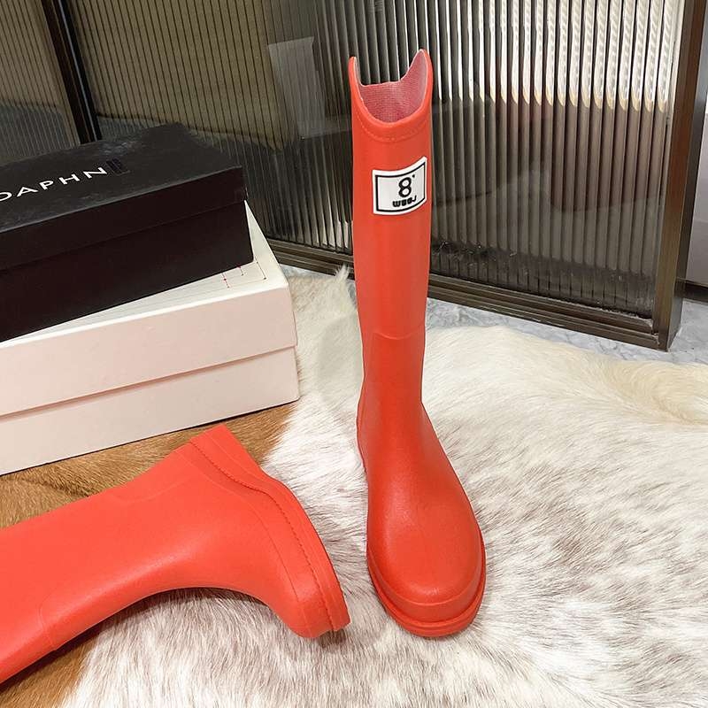 Cizme de ploaie pentru femei în stil japonez, gambă înaltă, PVC partea superioară, toamnă-iarnă