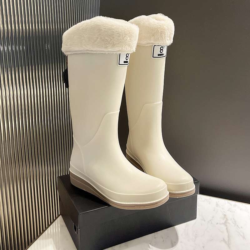 Cizme de ploaie pentru femei în stil japonez, gambă înaltă, PVC partea superioară, toamnă-iarnă