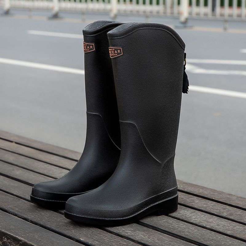 Cizme de ploaie pentru femei în stil japonez, gambă înaltă, PVC partea superioară, toamnă-iarnă