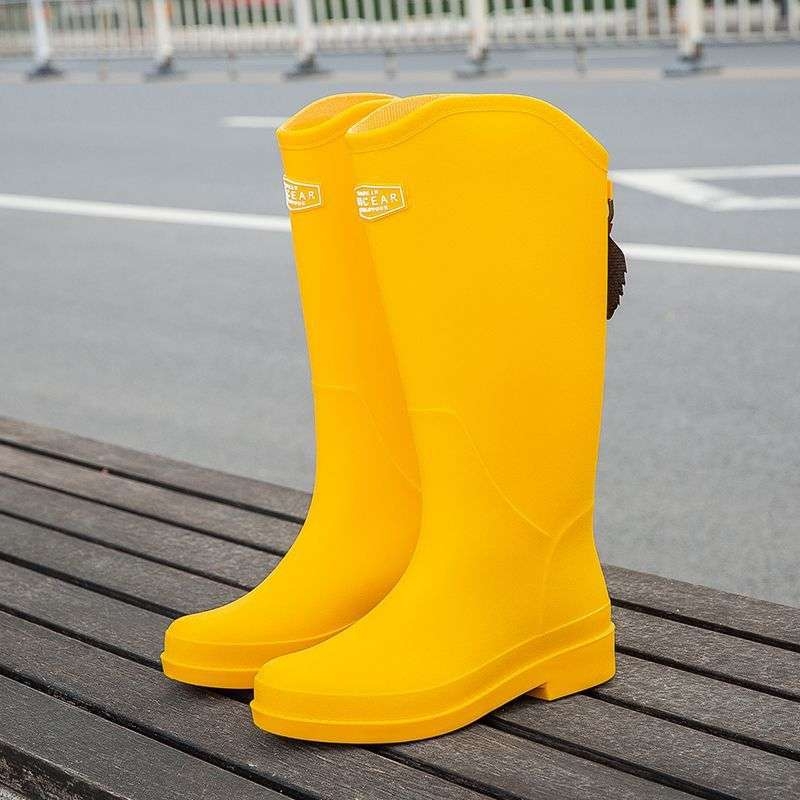 Cizme de ploaie pentru femei în stil japonez, gambă înaltă, PVC partea superioară, toamnă-iarnă