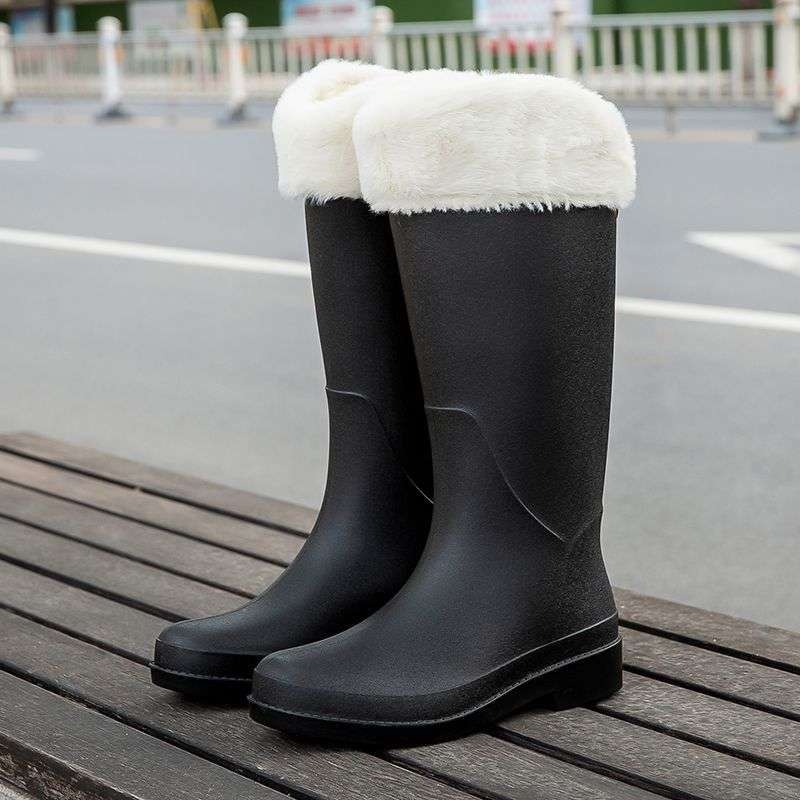 Cizme de ploaie pentru femei în stil japonez, gambă înaltă, PVC partea superioară, toamnă-iarnă