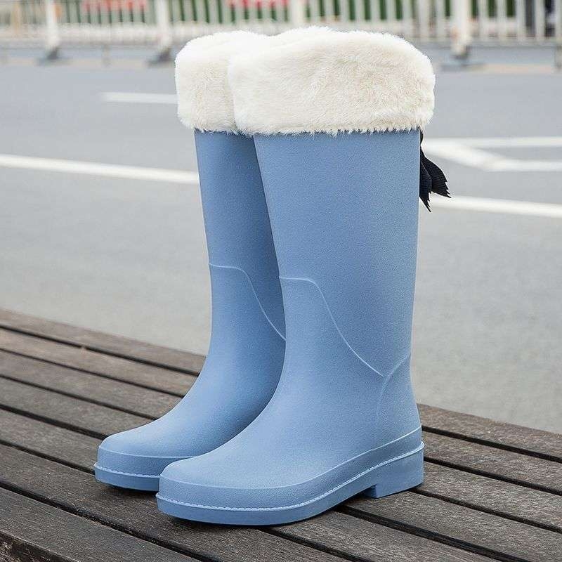 Cizme de ploaie pentru femei în stil japonez, gambă înaltă, PVC partea superioară, toamnă-iarnă