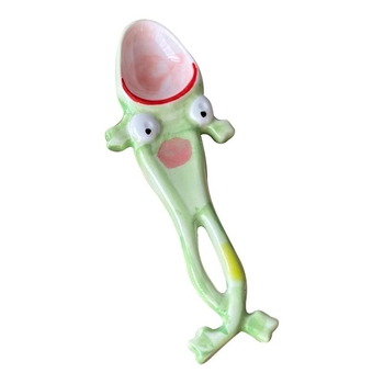 Keramička žlica s karikaturom žabe, kreativni stil, pogodna za kašu, rižu i juhu