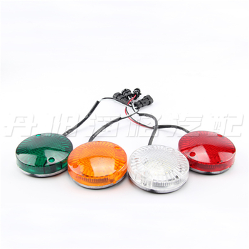 LED galinis žibintas automobiliams, autobusams ir elektriniams triciklams su šoniniu apšvietimu ir posūkio signalu, modelis TG-D-002, 12–24V, 2W