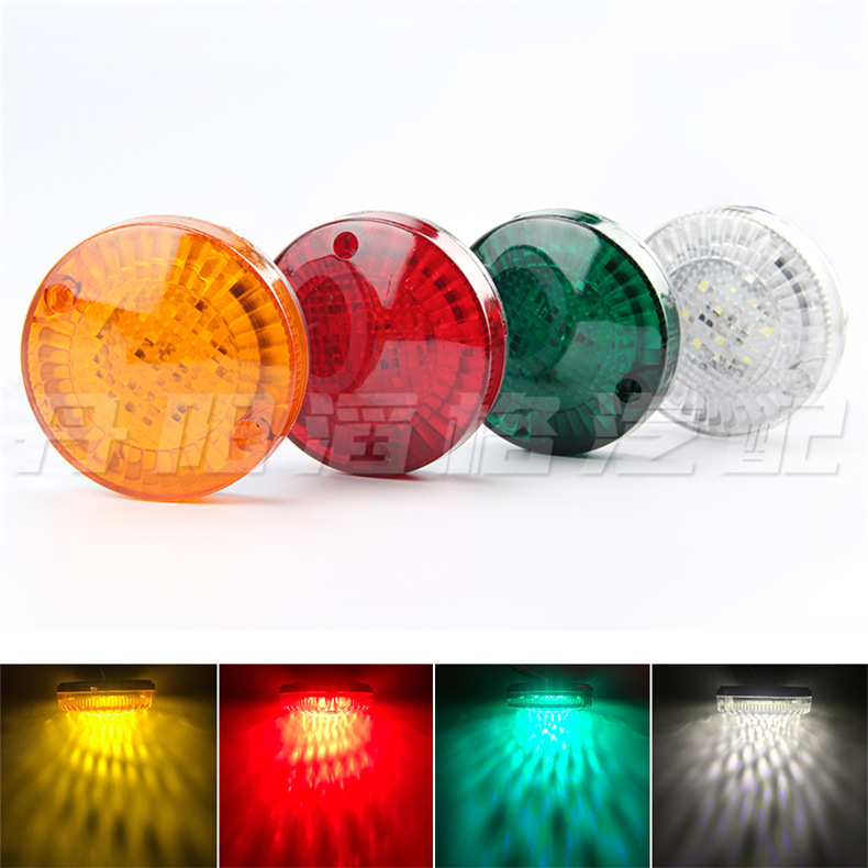 LED galinis žibintas automobiliams, autobusams ir elektriniams triciklams su šoniniu apšvietimu ir posūkio signalu, modelis TG-D-002, 12–24V, 2W