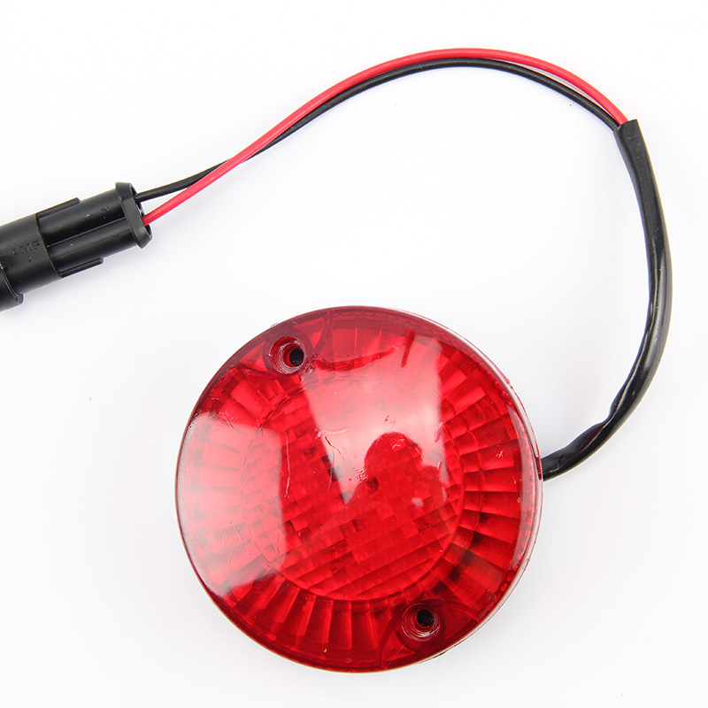 LED galinis žibintas automobiliams, autobusams ir elektriniams triciklams su šoniniu apšvietimu ir posūkio signalu, modelis TG-D-002, 12–24V, 2W