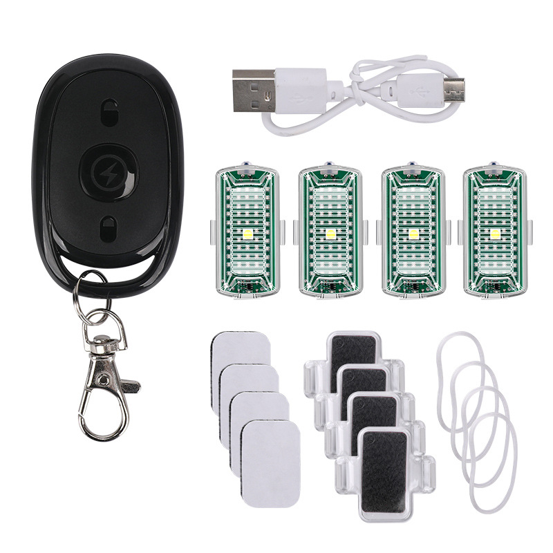 LED φως ουράς αυτοκινήτου/μοτοσικλέτας με τηλεχειριστήριο και ασύρματο φλας (Μοντέλο: M6S; Υλικό: ABS + ηλεκτρονική πλακέτα; Καθολική συμβατότητα)