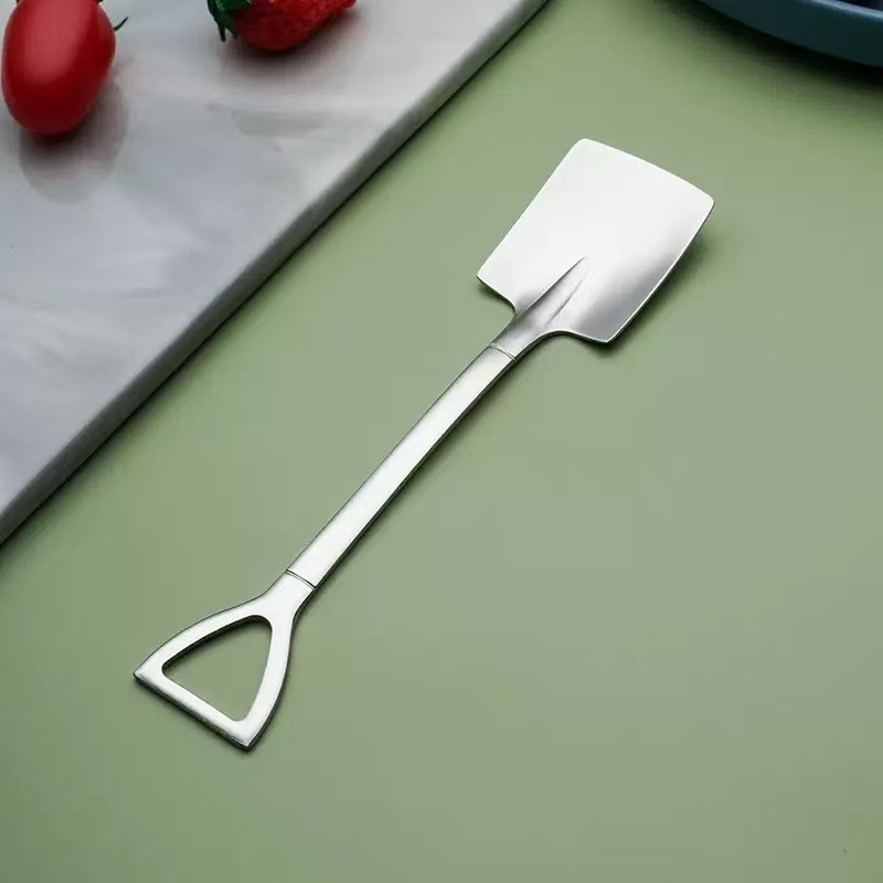 Κουτάλι από ανοξείδωτο χάλυβα με μορφή φτυαριού για καρπούζι και γλυκό — μοντέρνος μινιμαλιστικός σχεδιασμός, καθρέπτης φινίρισμα, δυνατότητα παραμετροποίησης