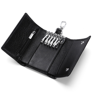 Kulcstartó táska első réteg marhabőrből, valódi bőr, egyszínű, uniszex, lélegző és bővíthető