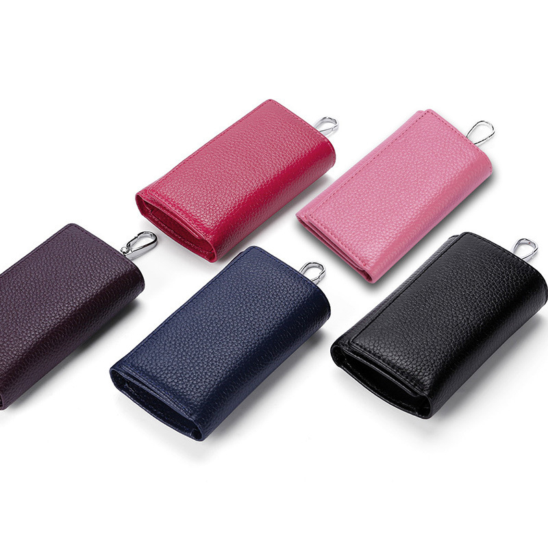 Kulcstartó táska első réteg marhabőrből, valódi bőr, egyszínű, uniszex, lélegző és bővíthető