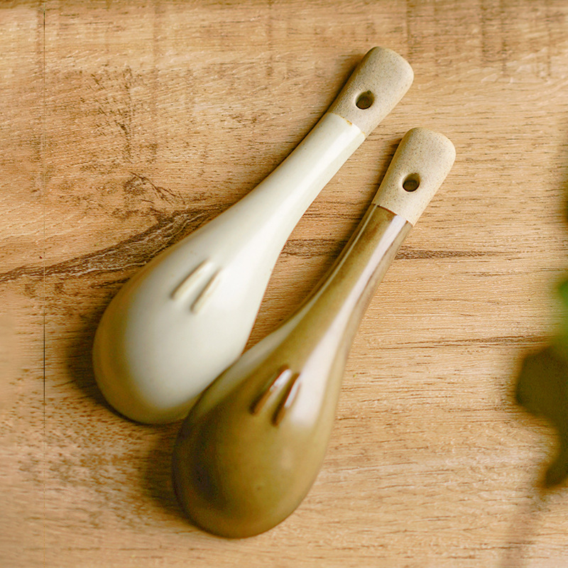 Κεραμικό κουταλάκι, ιαπωνικό στυλ, απλός σχεδιασμός, μάρκα Xitian Muyu, για ενήλικες.