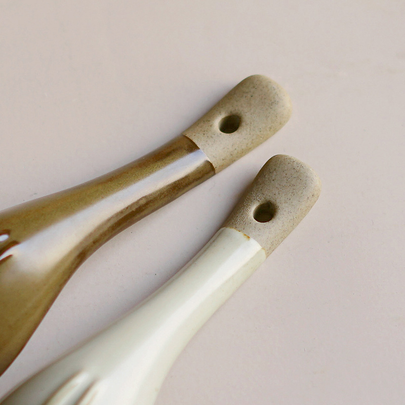 Κεραμικό κουταλάκι, ιαπωνικό στυλ, απλός σχεδιασμός, μάρκα Xitian Muyu, για ενήλικες.