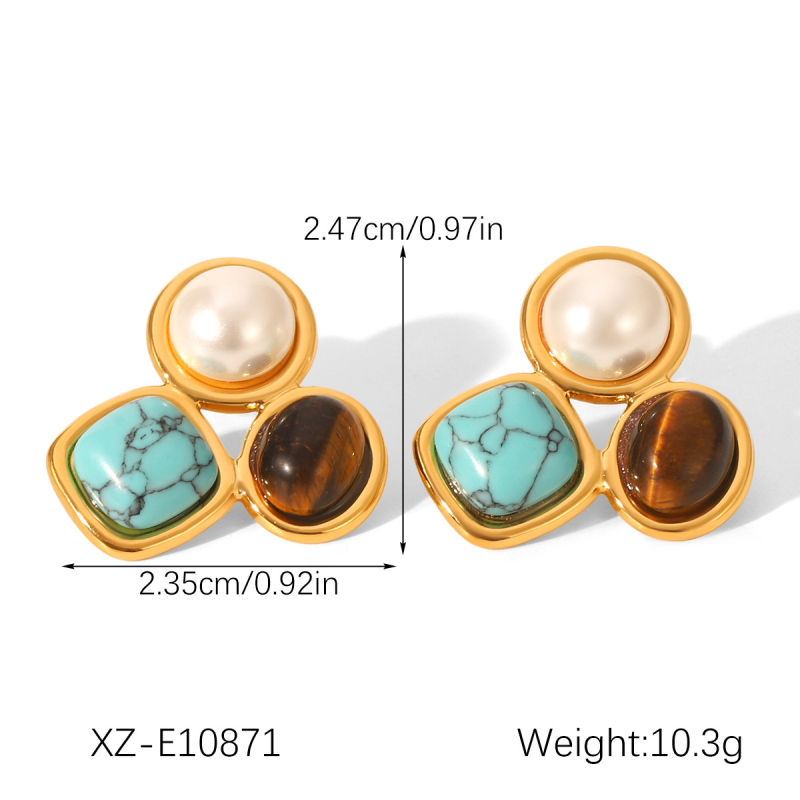 Xinzhu Jewelry Otvoreni prsten od nehrđajućeg čelika, geometrijski oblik, elektroplakiranje, za žene, Ins stil