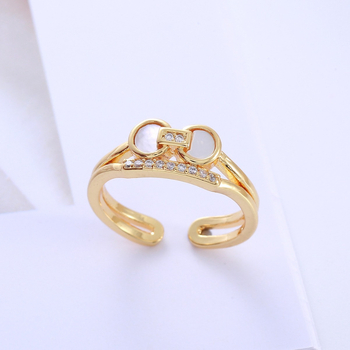 Bakreni prsten u obliku zmije s cirkonima, premaz 18K zlatom, podesiv otvor, moderan i personaliziran unisex prsten