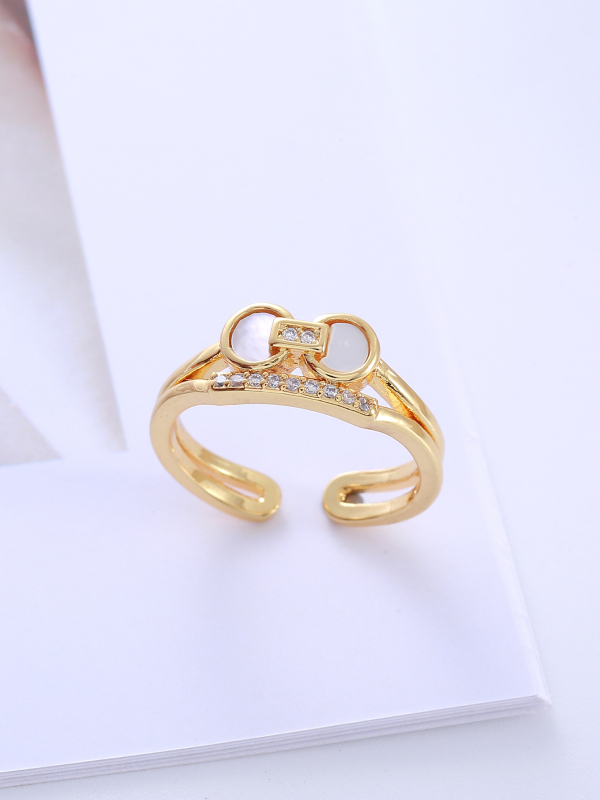 Bakreni prsten u obliku zmije s cirkonima, premaz 18K zlatom, podesiv otvor, moderan i personaliziran unisex prsten