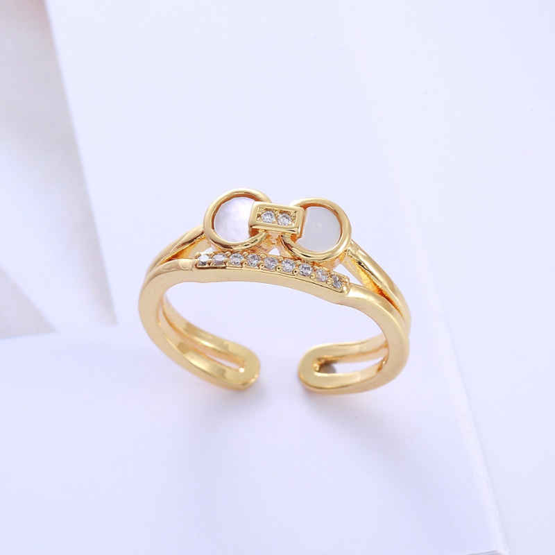 Bakreni prsten u obliku zmije s cirkonima, premaz 18K zlatom, podesiv otvor, moderan i personaliziran unisex prsten