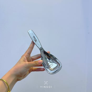 Κουτάλι σερβιρίσματος ρυζιού με κούφια λαβή από ανοξείδωτο ατσάλι, μοντέρνος μινιμαλιστικός σχεδιασμός, μοτίβο καρτούν, φινίρισμα καθρέφτη