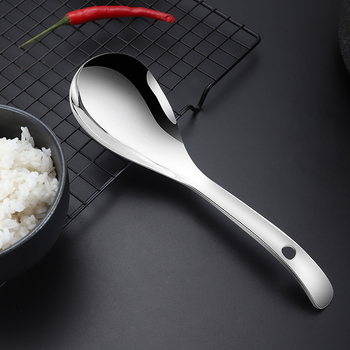 Ryžová lyžica z 304 nehrdzavejúcej ocele, moderný a jednoduchý štýl, jednobarevný dizajn, tlačené logo, prispôsobiteľné spracovanie