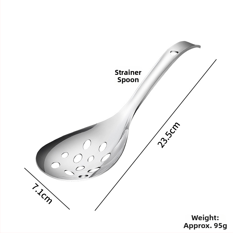 Ryžová lyžica z 304 nehrdzavejúcej ocele, moderný a jednoduchý štýl, jednobarevný dizajn, tlačené logo, prispôsobiteľné spracovanie