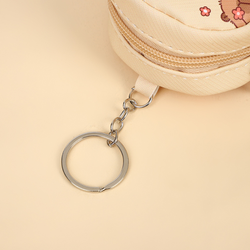 Capybara novčanik za kovanice, animirani karikatura uzorak, unisex, PU materijal, podstava od sintetičke kože, proljeće 2025