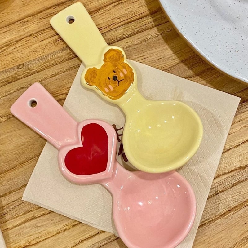Παιδικό κεραμικό κουτάλι – Στυλ Ins, Καρτούν μοτίβο, Κεραμικό υλικό, Χωρίς λογότυπο