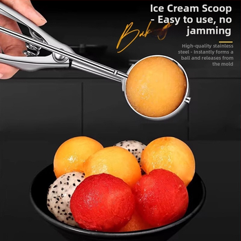 Κουτάλι παγωτού από ανοξείδωτο ατσάλι, μοντέρνος μινιμαλιστικός σχεδιασμός, γυαλισμένη επιφάνεια, premium ποιότητα