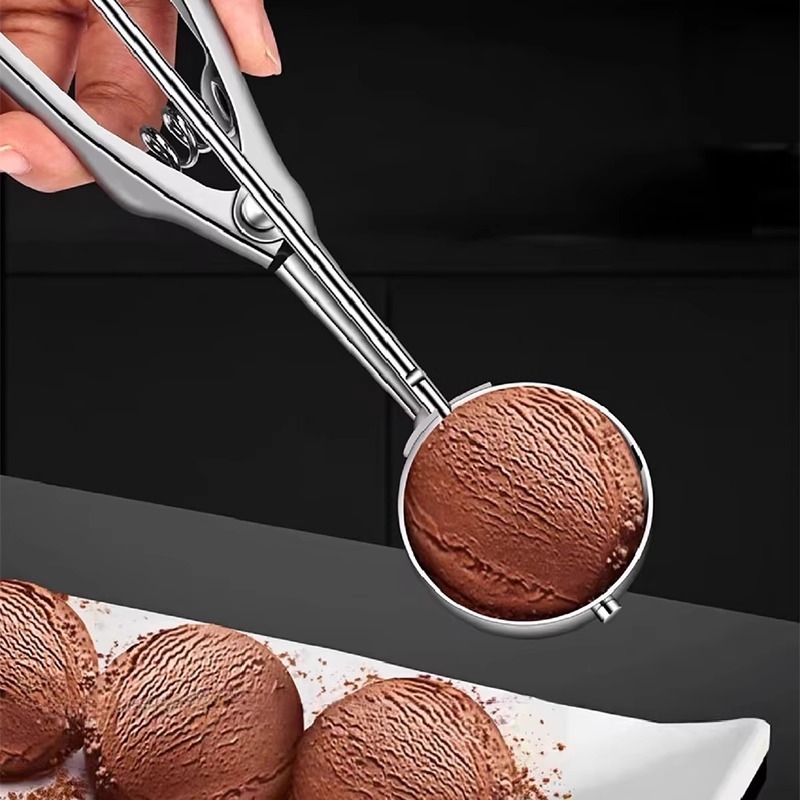 Κουτάλι παγωτού από ανοξείδωτο ατσάλι, μοντέρνος μινιμαλιστικός σχεδιασμός, γυαλισμένη επιφάνεια, premium ποιότητα