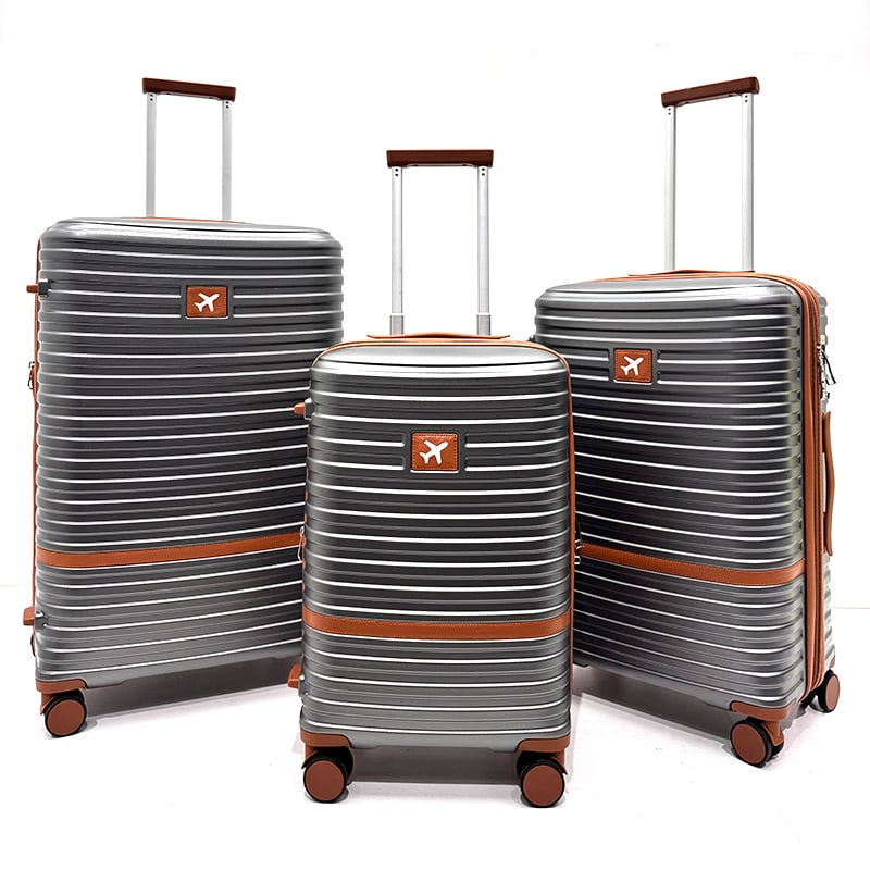 Βαλίτσα ABS+PC με φερμουάρ αντί-έκρηξης, αλουμινένιος τηλεσκοπικός σωλήνας, TSA συνδυασμένη κλειδαριά, ήσυχοι τροχοί