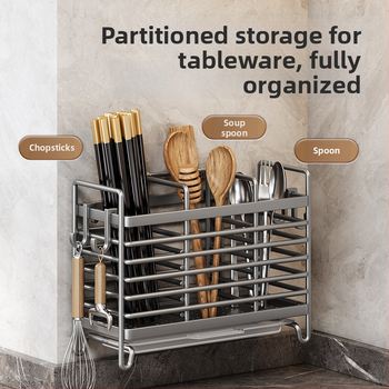 Sieninis indų ir lazdelė laikymo dėklas — ABS plastikas, virtuvės nusausinimo laikiklis, lazdelėms ir šaukštams organizatorius