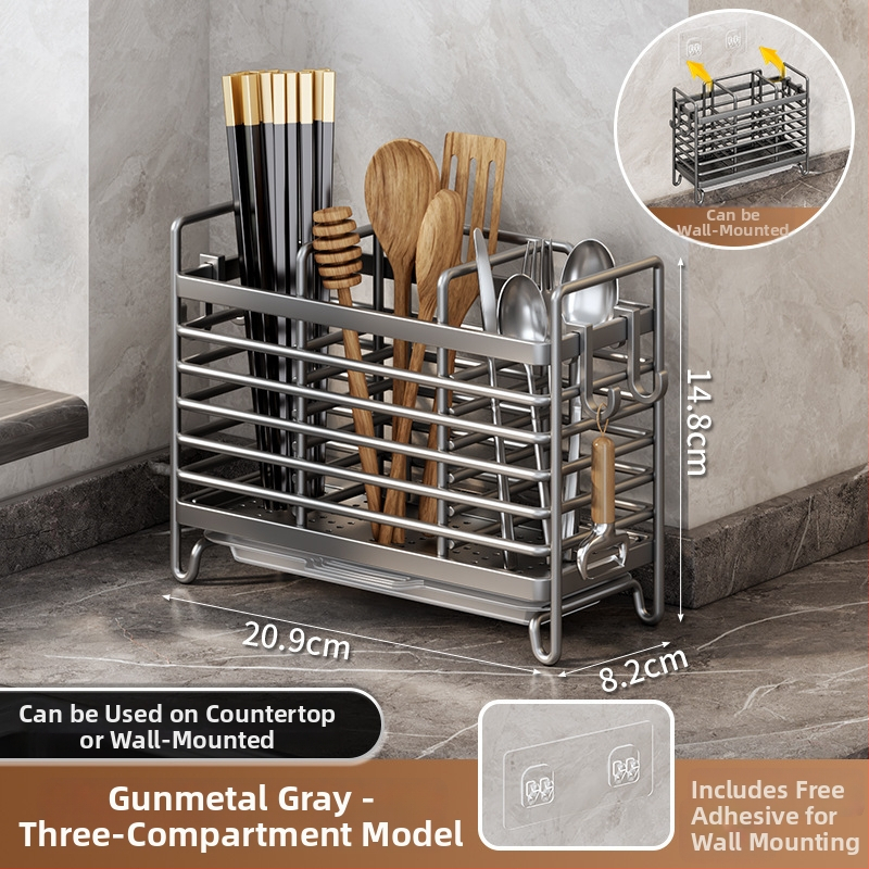 Sieninis indų ir lazdelė laikymo dėklas — ABS plastikas, virtuvės nusausinimo laikiklis, lazdelėms ir šaukštams organizatorius