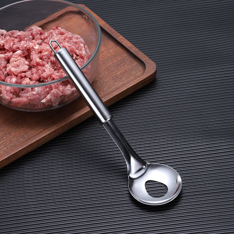 Rozsdamentes acél húsgombóc készítő kanál – konyhai eszköz, garnéla golyó készítő, modern egyszerű stílus