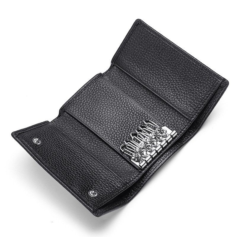 Női kulcstartó táska – valódi bőrből, első réteg tehénbőrből, lélegző, ultra könnyű, kopásálló, bővíthető