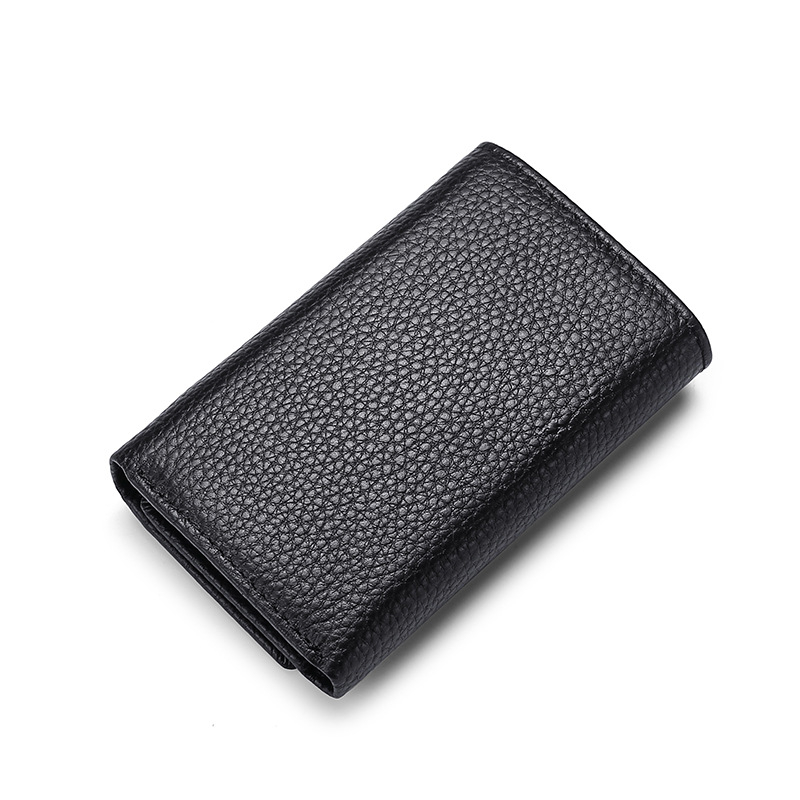 Női kulcstartó táska – valódi bőrből, első réteg tehénbőrből, lélegző, ultra könnyű, kopásálló, bővíthető