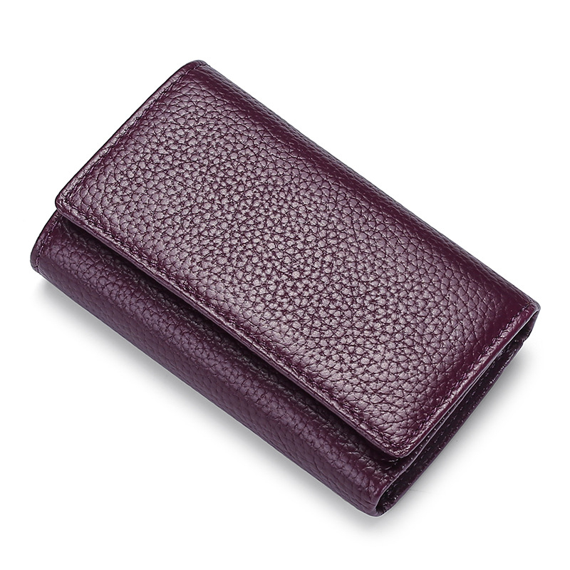 Női kulcstartó táska – valódi bőrből, első réteg tehénbőrből, lélegző, ultra könnyű, kopásálló, bővíthető