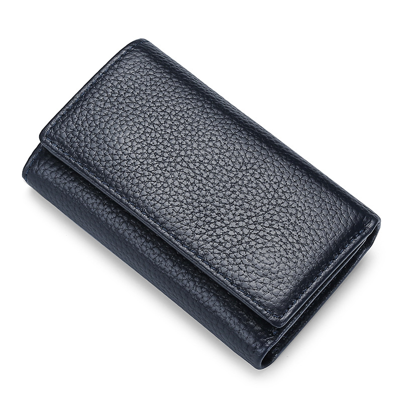 Női kulcstartó táska – valódi bőrből, első réteg tehénbőrből, lélegző, ultra könnyű, kopásálló, bővíthető