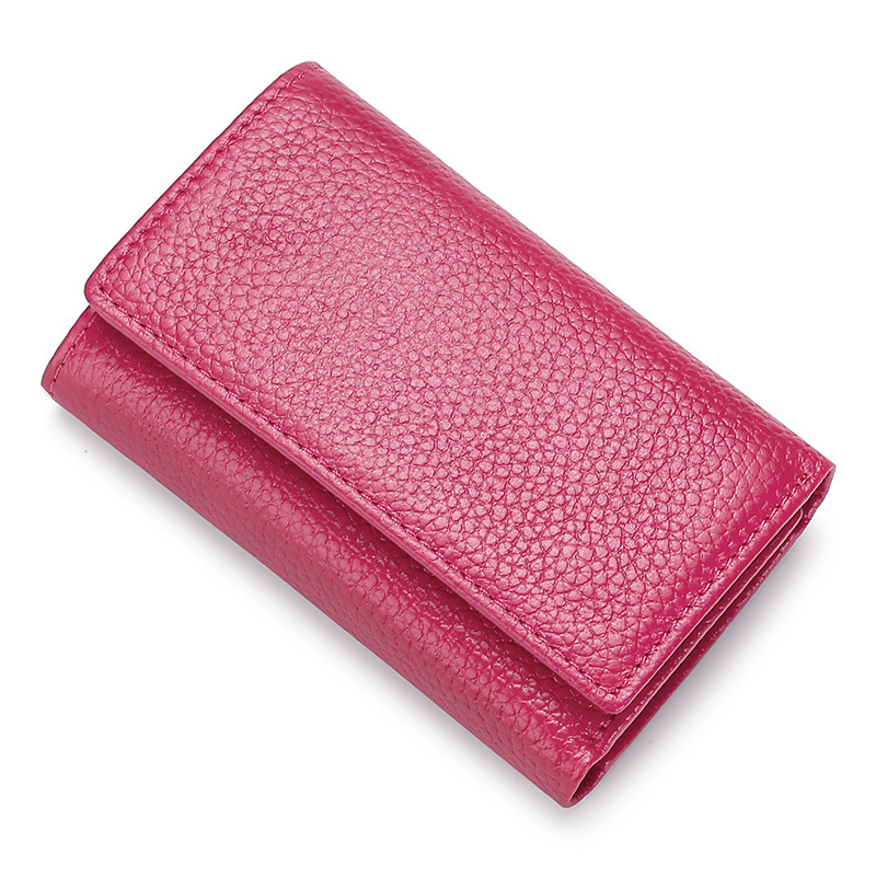 Női kulcstartó táska – valódi bőrből, első réteg tehénbőrből, lélegző, ultra könnyű, kopásálló, bővíthető