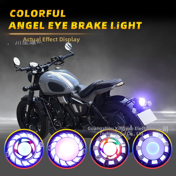 LED stabdžių žibintas motociklui, Colorful Angel Eye modelis, 12V, 1W