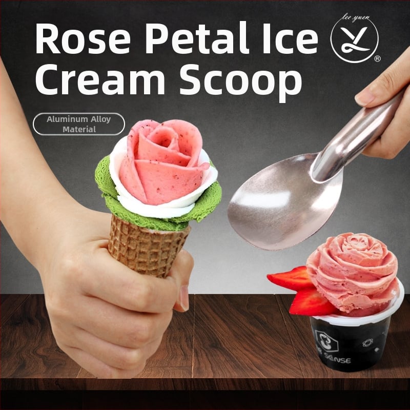 Κουτάλι παγωτού σε σχήμα πετάλου τριανταφυλλού – αλουμίνιο, χειροποίητο, μοντέρνο απλό στυλ, premium ποιότητα