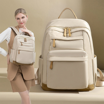 Sieviešu Oxford mugursoma ceļojumiem — viegla, liela ietilpība, klēpjdatora nodalījums