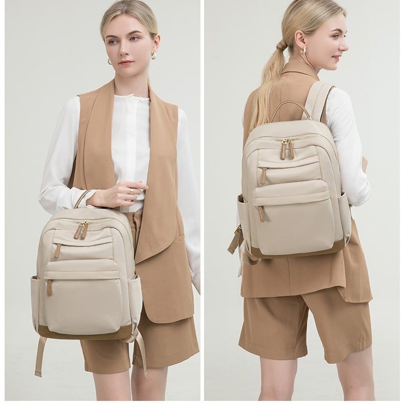 Sieviešu Oxford mugursoma ceļojumiem — viegla, liela ietilpība, klēpjdatora nodalījums