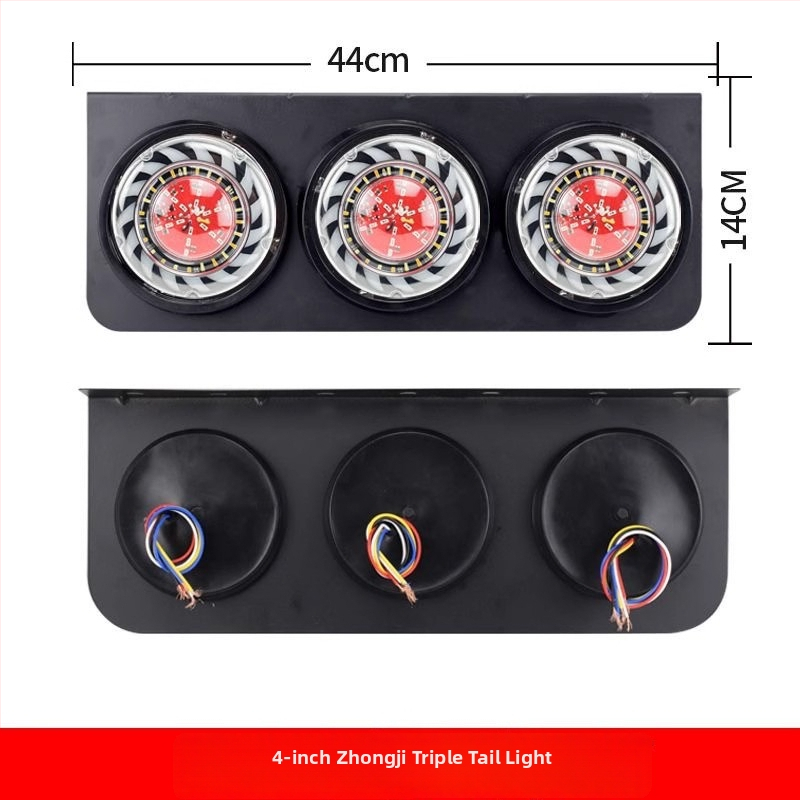 Zadné svetlo nákladného prívesu, 24V LED, nepremokavé, trojité brzdenie so smerovým signálom, zadné kombinované svetlo