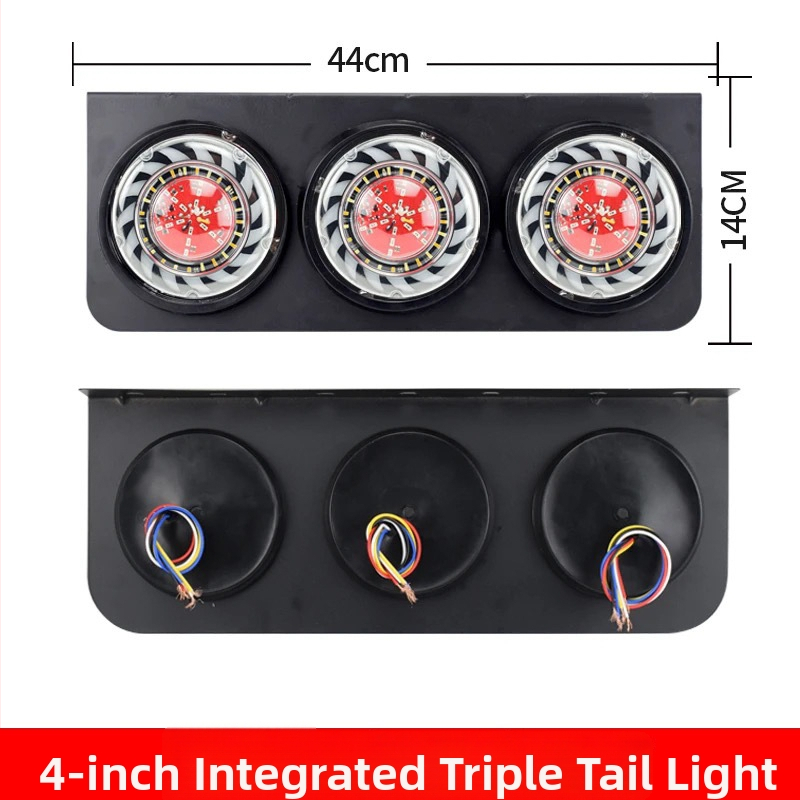 Zadné svetlo nákladného prívesu, 24V LED, nepremokavé, trojité brzdenie so smerovým signálom, zadné kombinované svetlo