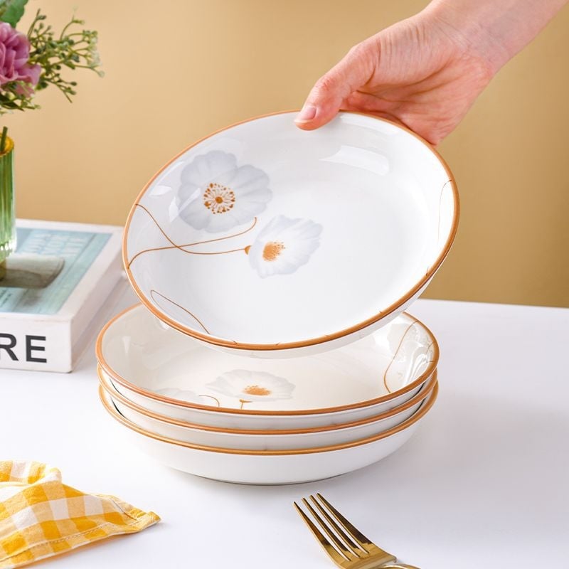 Keramička okrugla zdjela za rižu, minimalistički stil, otporna na mikrovalnu, podglazurno završno, prilagodljiva