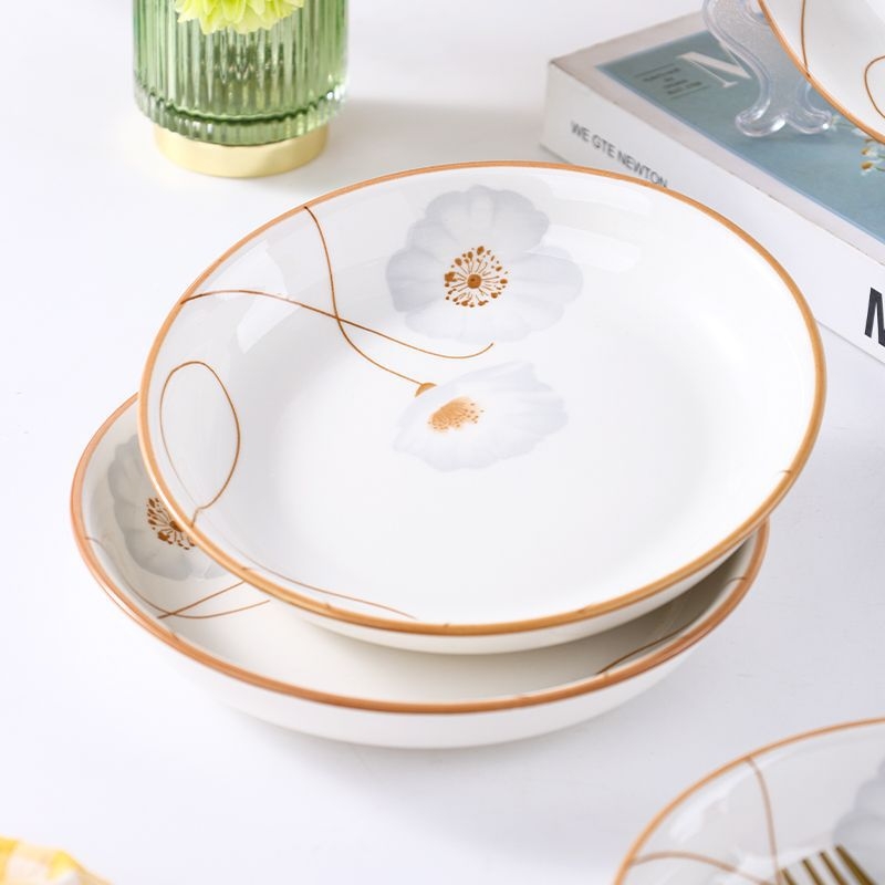 Keramička okrugla zdjela za rižu, minimalistički stil, otporna na mikrovalnu, podglazurno završno, prilagodljiva