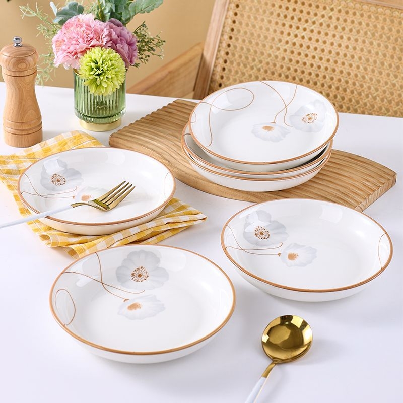 Keramička okrugla zdjela za rižu, minimalistički stil, otporna na mikrovalnu, podglazurno završno, prilagodljiva